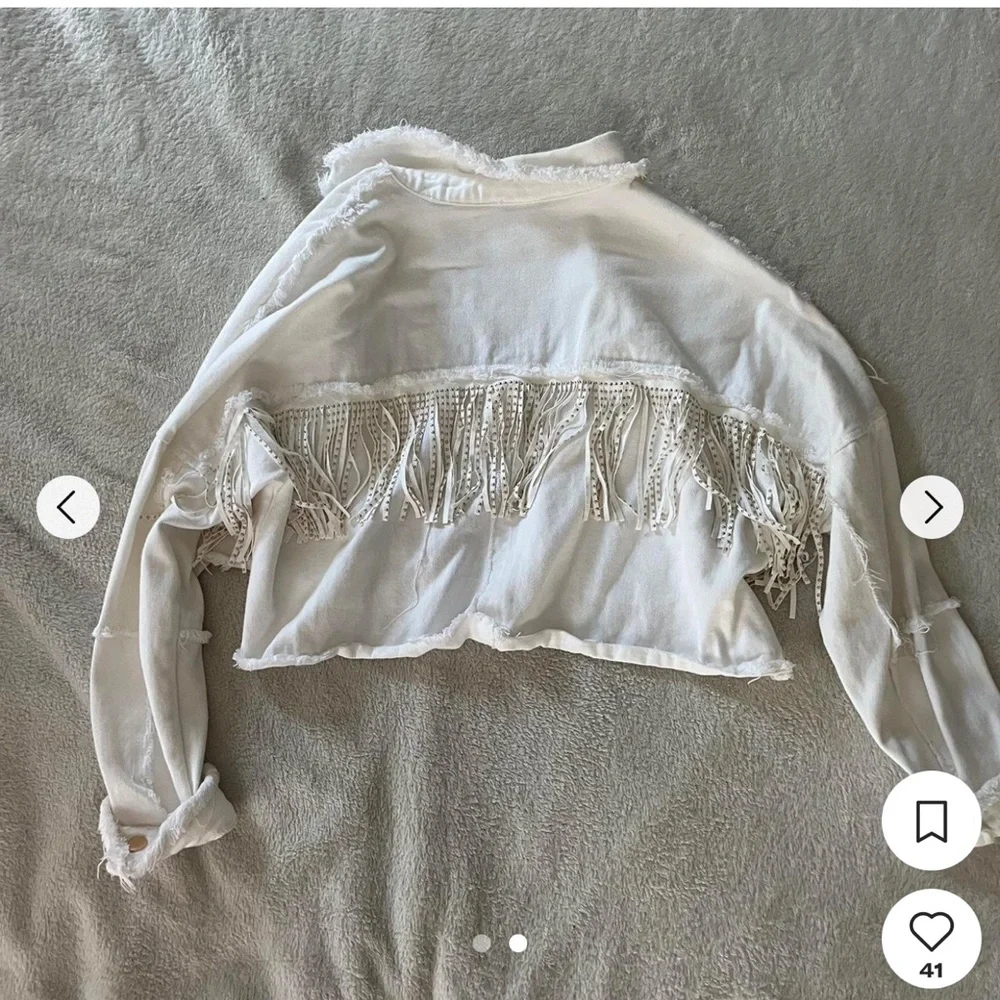 White Fringe Jacket - Picture 2 of 2